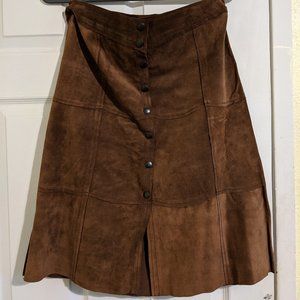 Vintage Brown Gap Leather Skirt